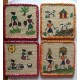 Jute tea coasters with warli design